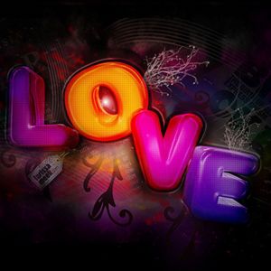 Tipografía Colorida del Amor