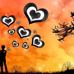 Silhouette con Corazones