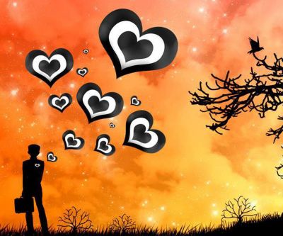 Silhouette con Corazones