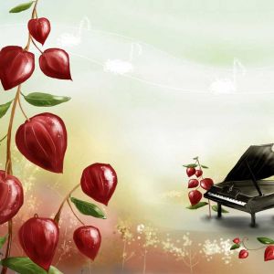 Armonía Musical con Piano y Flores