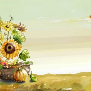 Ilustración de Cesta de Girasoles