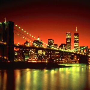 Puente de Brooklyn al Atardecer
