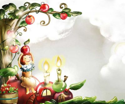 Ilustración de Árbol de Manzanas Mágico
