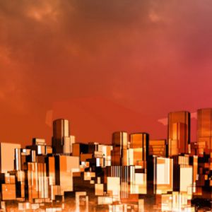 Ciudad Futurista al Atardecer