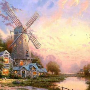 Molino de Viento al Atardecer