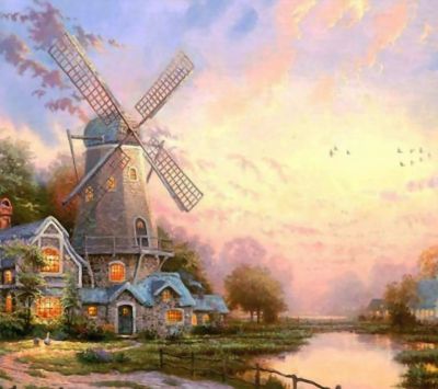 Molino de Viento al Atardecer