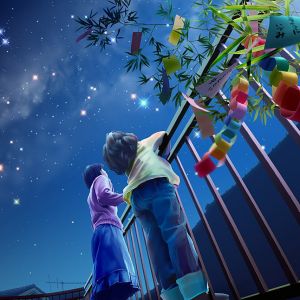Niños observando las estrellas bajo el cielo nocturno