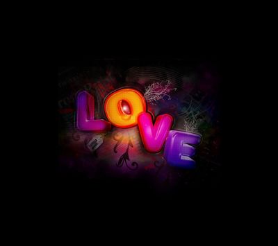 Tipografía Colorida del Amor