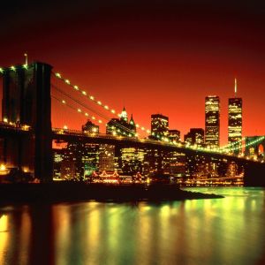 Puente de Brooklyn al Atardecer