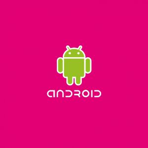 Logo de Android en Fondo Rosa