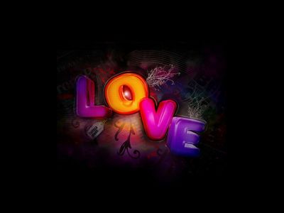 Tipografía Colorida del Amor