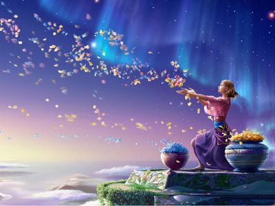 Paisaje Fantástico con Aurora