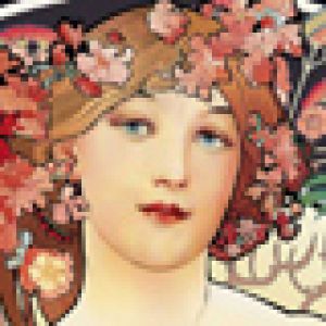 Mujer Art Nouveau con Flores