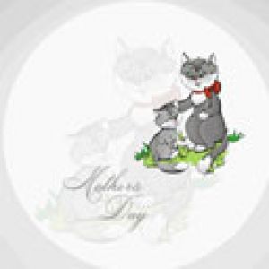 Ilustración de gato para el Día de la Madre