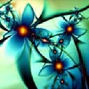 Diseño Abstracto de Flores Azules