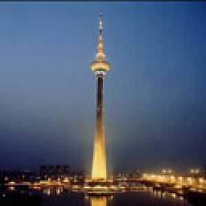Torre Icónica de Noche