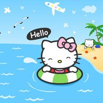 Diversión de Hello Kitty en la Playa