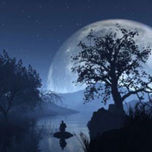 Paisaje Sereno Iluminado por la Luna