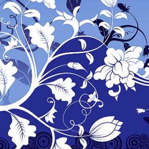 Diseño Abstracto Floral Azul