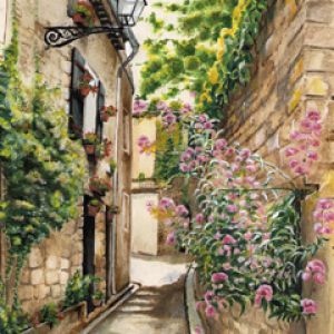 Calle Encantadora con Flores