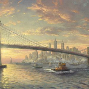 Puente de Brooklyn al atardecer