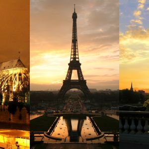Monumentos de París al Atardecer