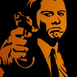 Personaje de Película Estilizado con Arma