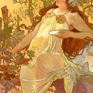 Mujer Art Nouveau con Uvas