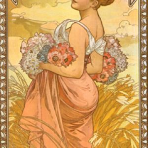 Mujer hermosa con flores