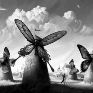 Paisaje Surrealista con Mariposas