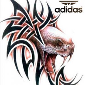 Arte Tribal de Serpiente con Logo de Adidas