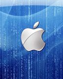 Logo de Apple en Fondo Azul