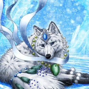 Majestuoso Lobo Blanco