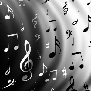 Diseño Abstracto de Notas Musicales