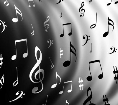 Diseño Abstracto de Notas Musicales