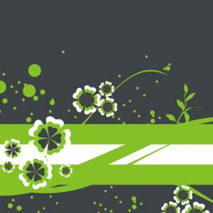 Diseño Abstracto Floral Verde