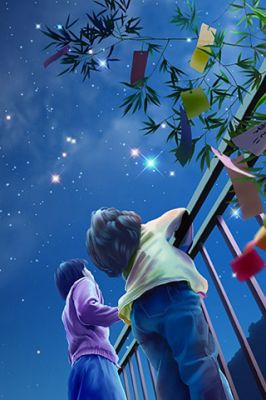 Niños observando las estrellas bajo el cielo nocturno