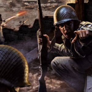 Soldados en escena de batalla