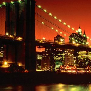 Puente de Brooklyn al Atardecer