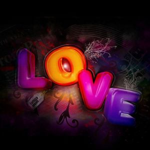 Tipografía Colorida del Amor