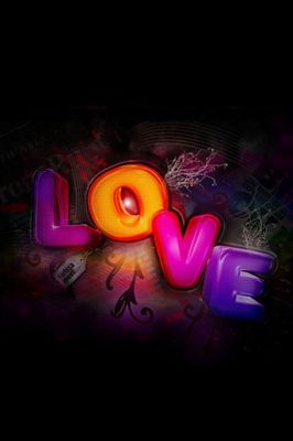 Tipografía Colorida del Amor