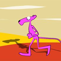 Animación del Pantera Rosa Corriendo