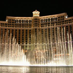 Fuentes del Bellagio de Noche