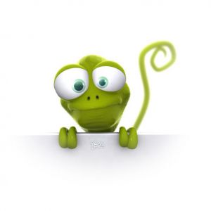 Lagarto Caricatura Verde Adorable