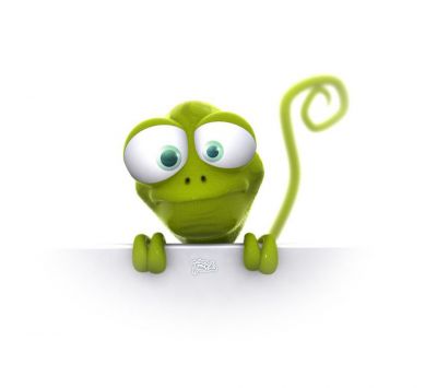 Lagarto Caricatura Verde Adorable