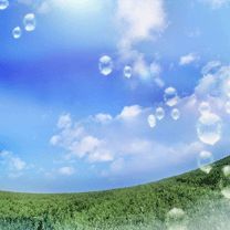 Cielo Azul con Nubes y Gotas