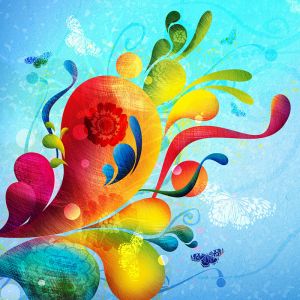 Diseño Floral Abstracto Colorido
