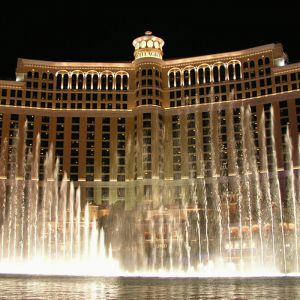 Fuentes del Bellagio de Noche