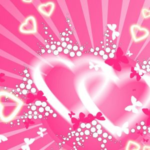 Corazones y Mariposas Rosas