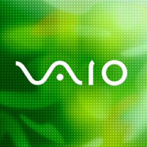 Logo de VAIO en fondo verde